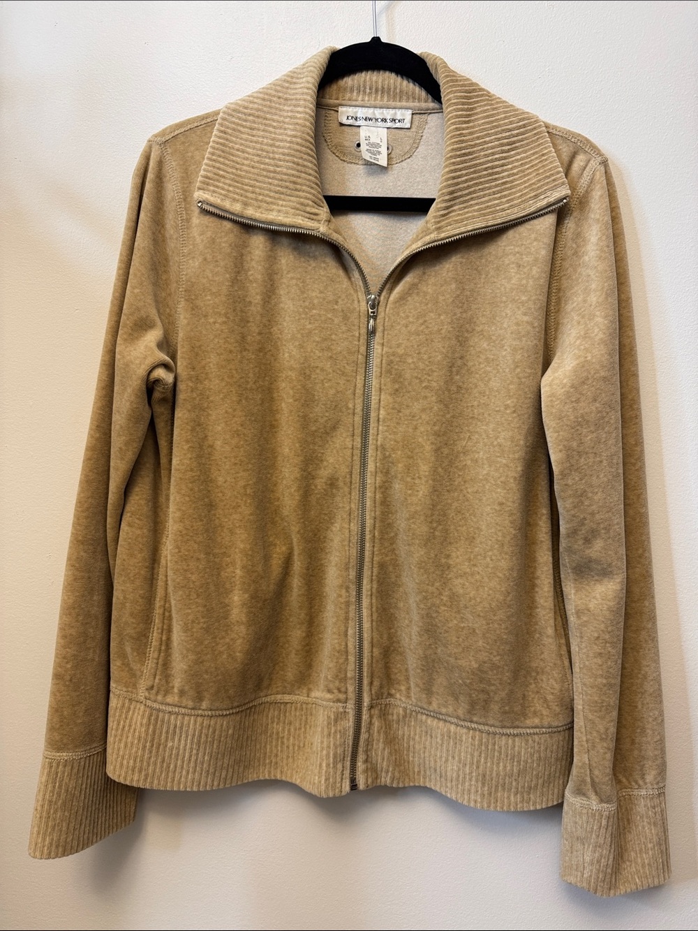 Jones New York Sport Velour Mock neck zip up